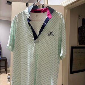 Greyson Valhalla Mint Patterned Polo Shirt